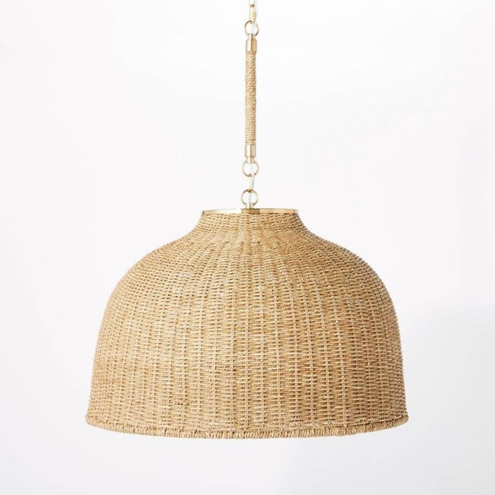 Large Seagrass Pendant Lamp with Jute Drum Shade - Studio McGee